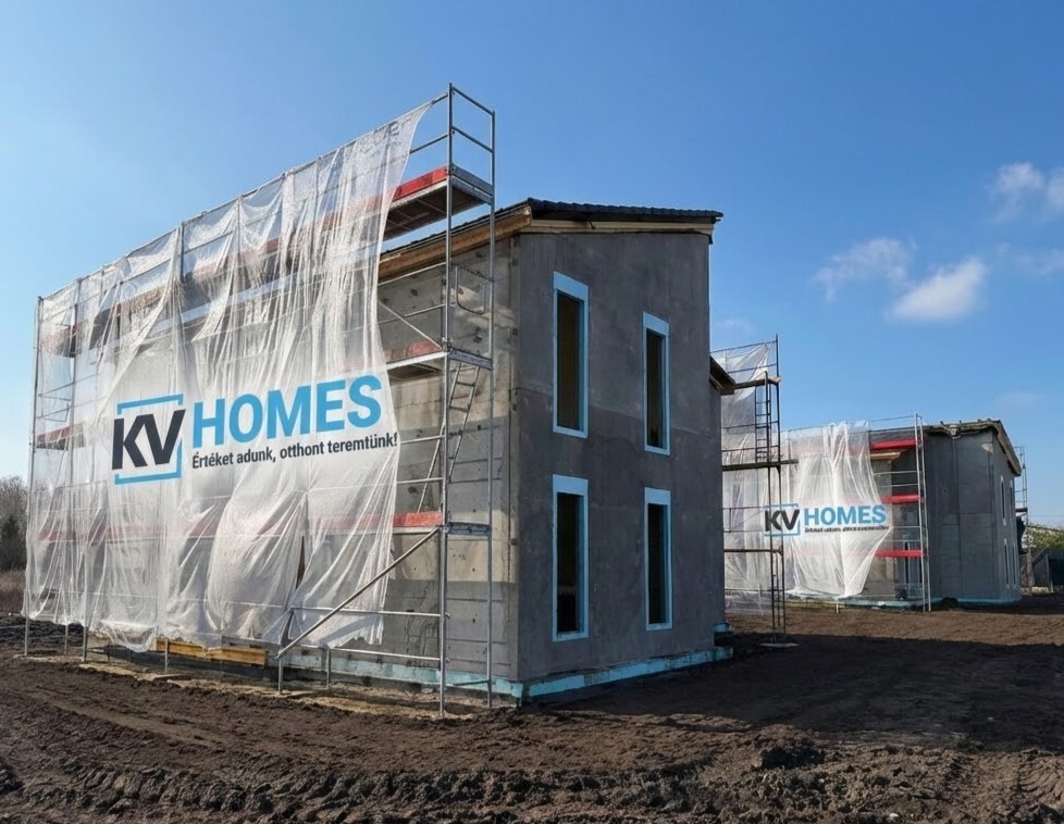 KVHomes előregyártott 3D térbeton elem technológia - építkezés